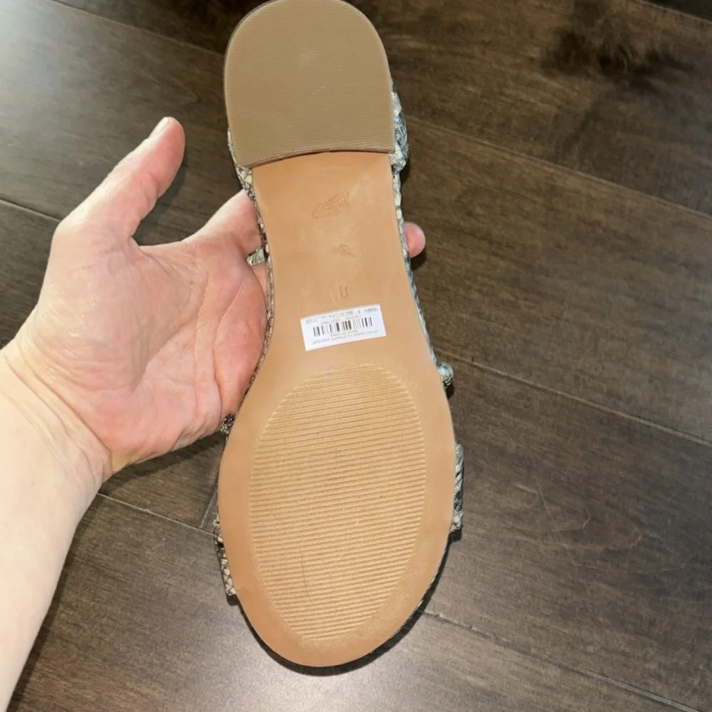 Torrid Snakeskin Zipper Back Sandals